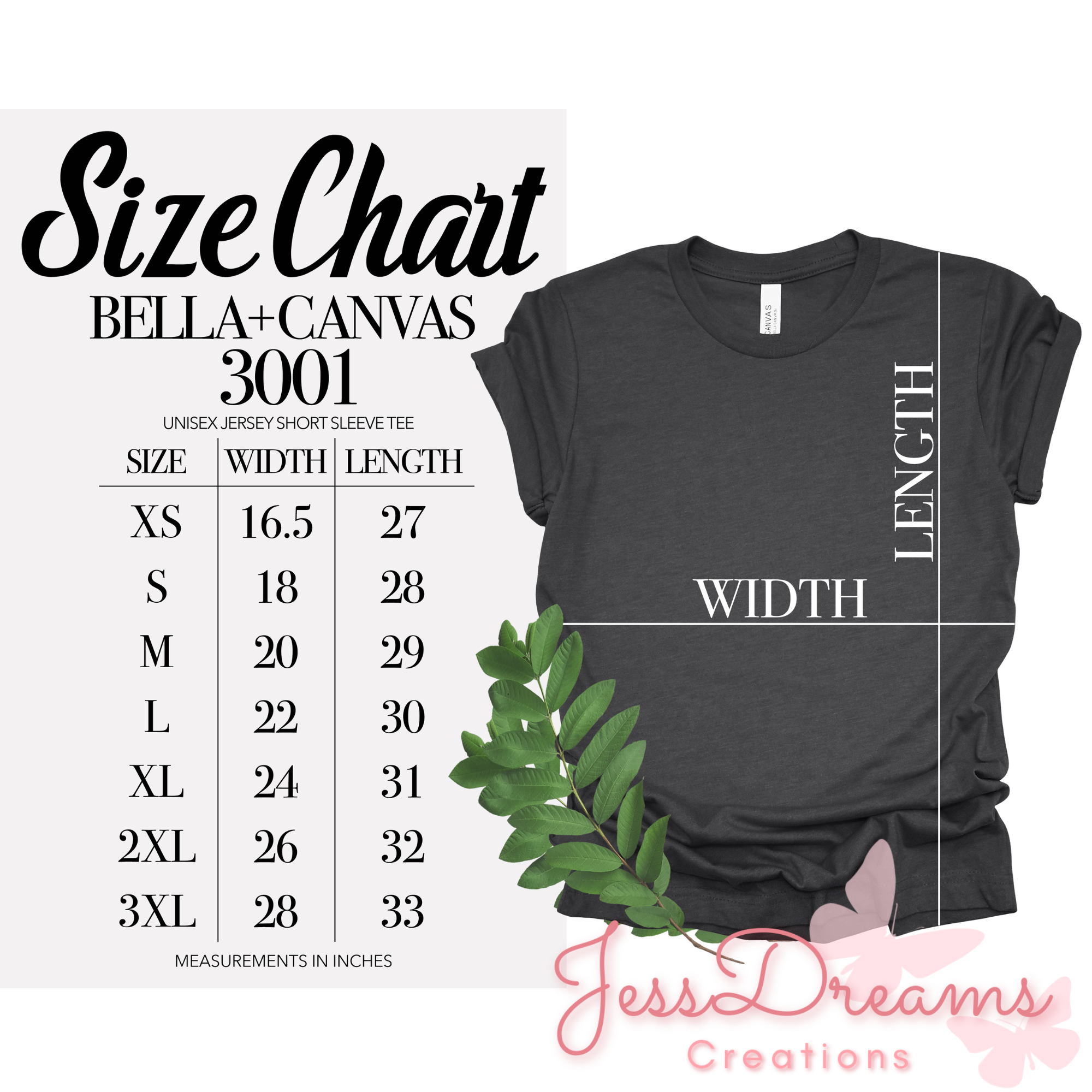 Jessdreams Creations LLC - Wholesale T-Shirt (Graphic) - Unisex - Bella Canvas Custom T-Shirt | Personalized Text or Design | 3