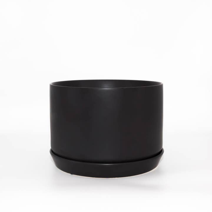 Wide Oslo Planter Black for wholesale by Potted