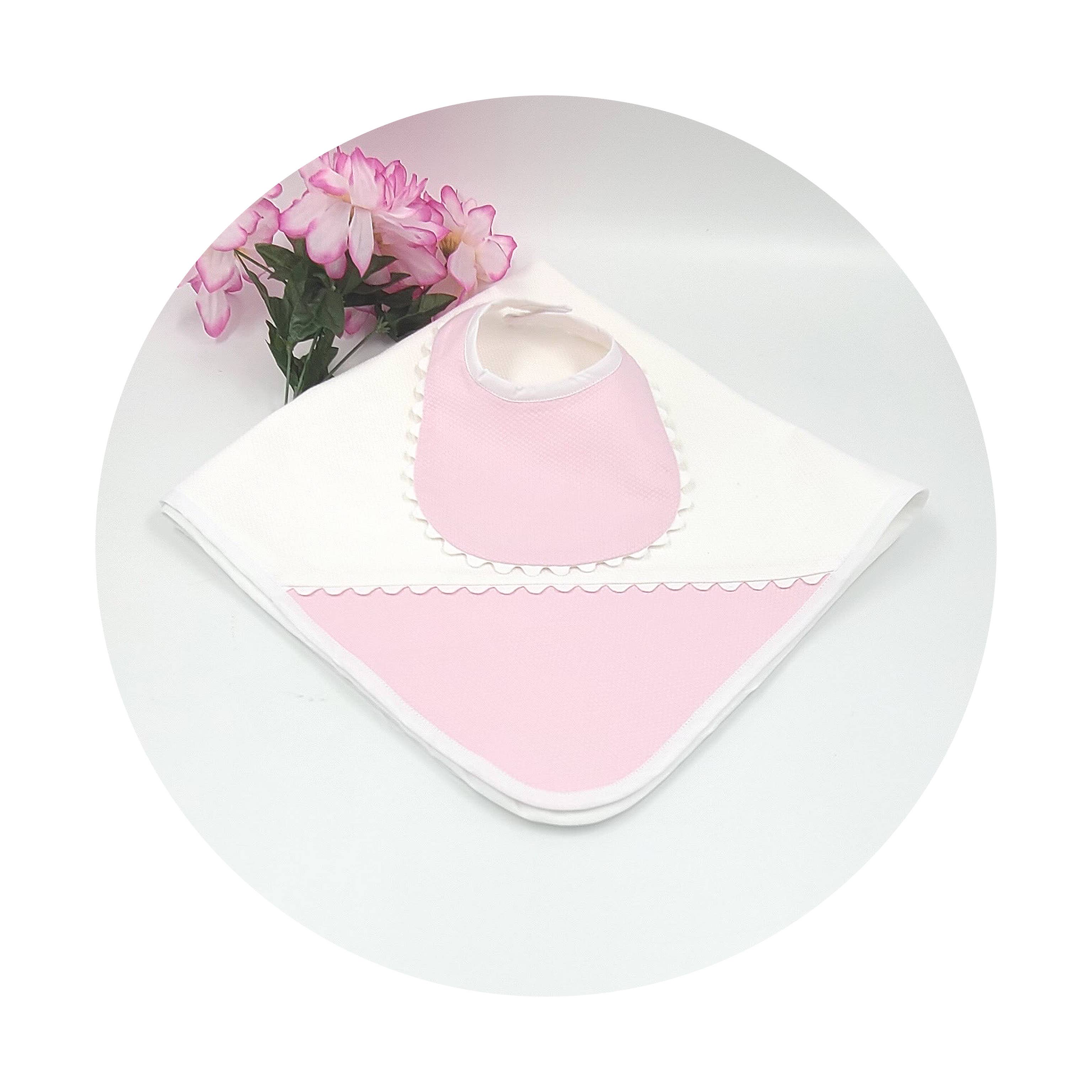 THE ROYALTY COLLECTION - Wholesale Slabbetje - Baby - Roze katoenen piqué-collectie met bies7