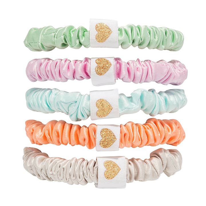 Out of Office Skinny Silk Scrunchies for wholesale by Summer Silks NYC