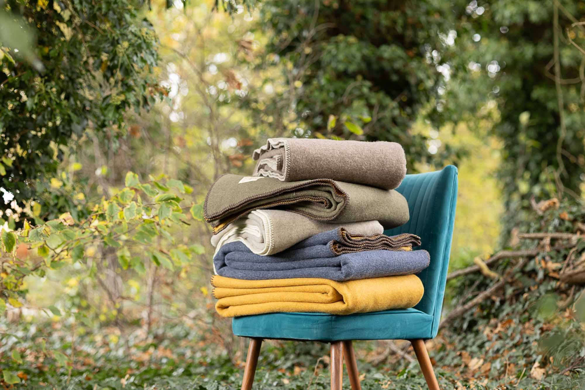 MoST - Wholesale Bedding Blanket - Merino wool bed blanket KHAKI MEADOW - single - green/yellow1