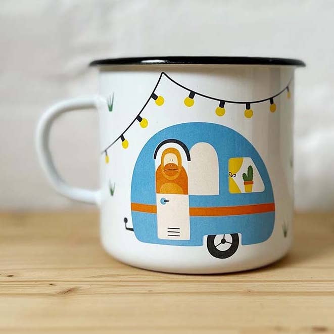 Mug en émail | Campsite pour la vente par Van Kira