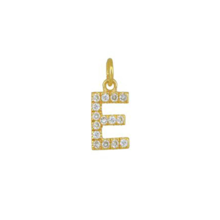 Ashley Schenkein Jewelry Design - Wholesale Pendant/Charm Necklace - Diamond Initial Charm 14K Yellow Gold Necklace7