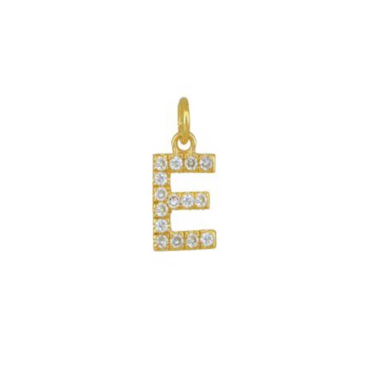 Ashley Schenkein Jewelry Design - Wholesale Pendant/Charm Necklace - Diamond Initial Charm 14K Yellow Gold Necklace7