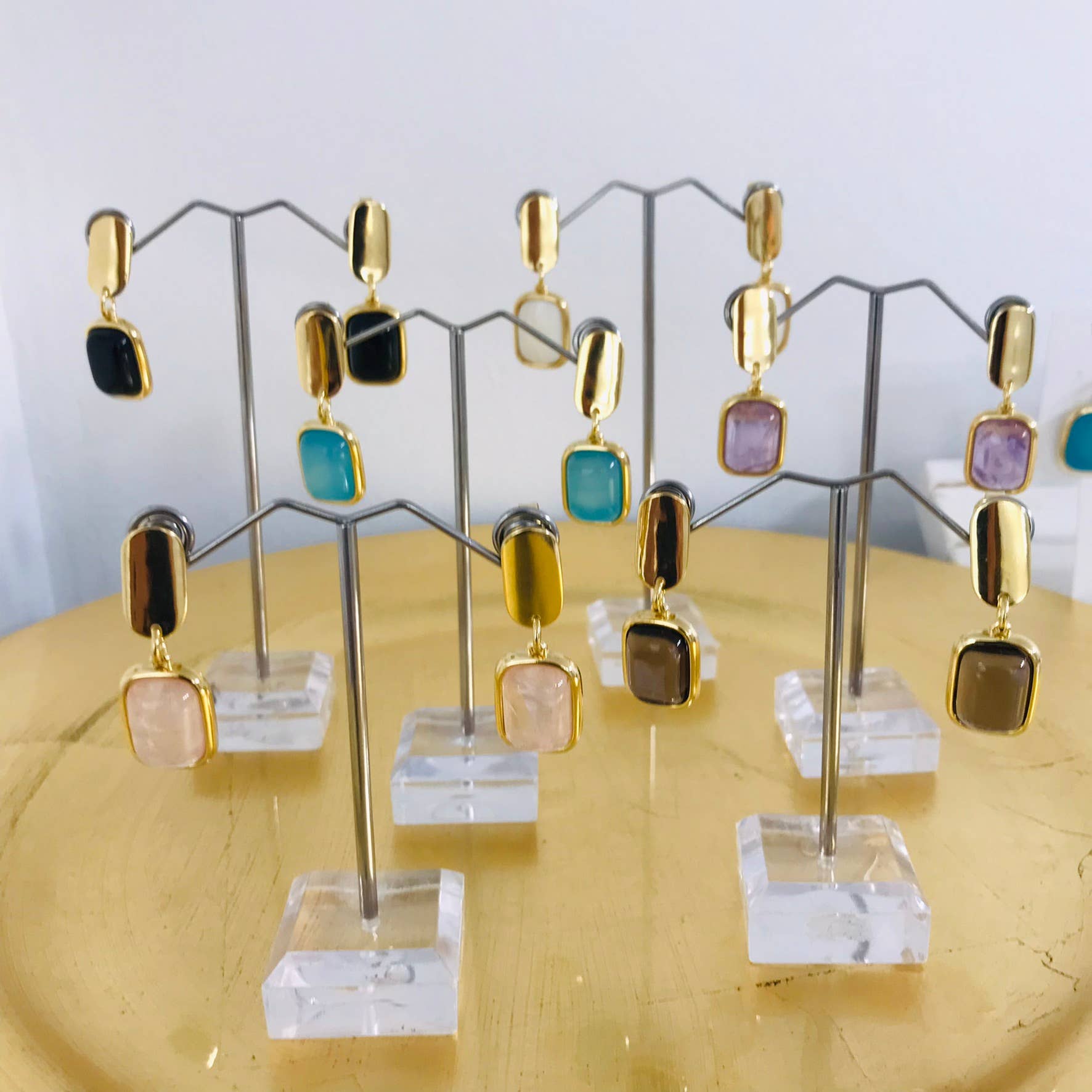 Carla Dieterich - Wholesale Clip-On Earrings - Rectangle Gemstone Clip Earring2