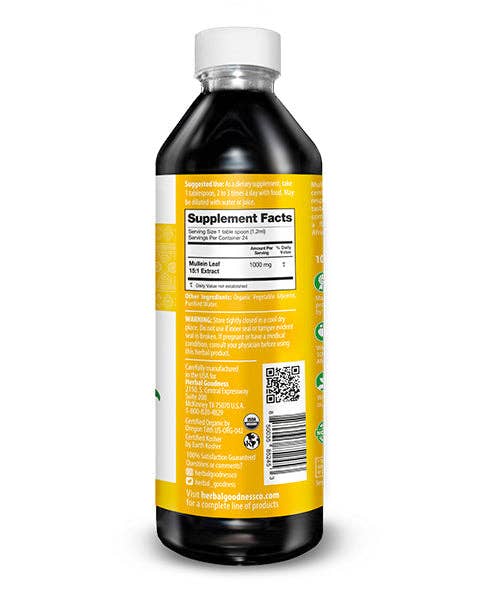 Herbal Goodness - Wholesale Loose Tea - Mullein Leaf Extract - Organic - Liquid 12oz - Lung & Respiratory Support - Herbal Goodness6