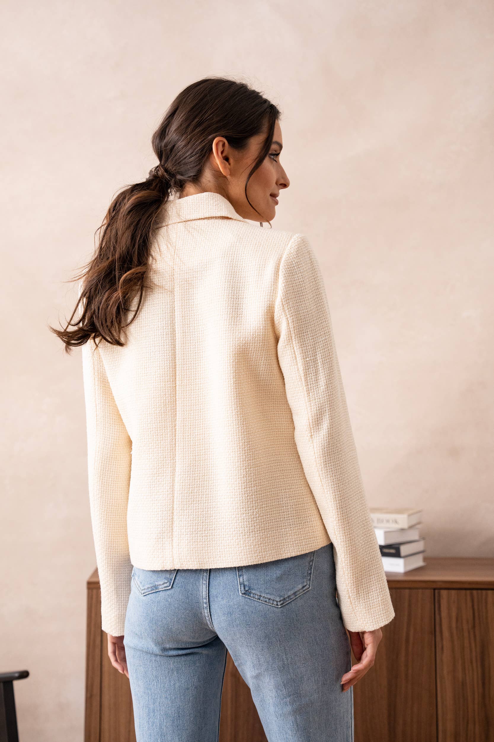 Attentif Paris - Wholesale Jacket - Women's - Straight cut plain tweed jacket35