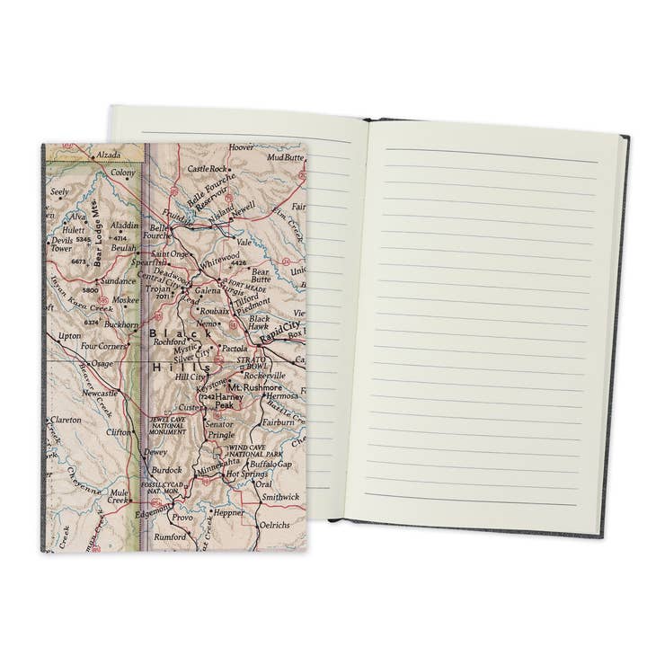 Black Hills South Dakota Map Travel Journal A5 Notebook for wholesale by Daisy Mae Designs