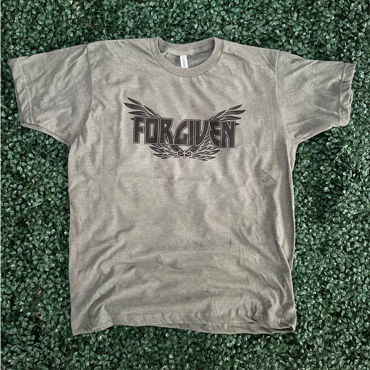 Forgiven Wings on Tultex Heather Military Green for wholesale by RMN Wholesale