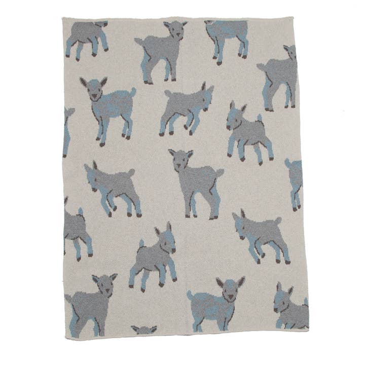In2Green - Wholesale Bedding blanket – Kids & Baby - Baby Cotton Knit Blanket - Goat1