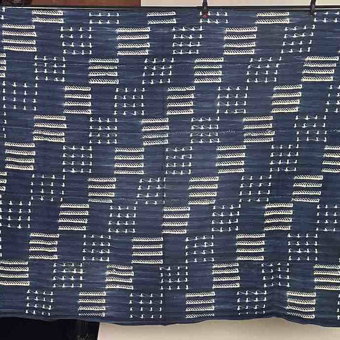 Vintage Mossi Indigo Textile "Wrapper" | 62 x 42" for wholesale by The Niger Bend