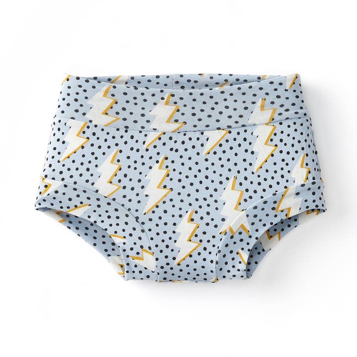 Bamboo & Organic Cotton Kids Underwear Brief - Bolts of Lightning for wholesale by Lulu Funk