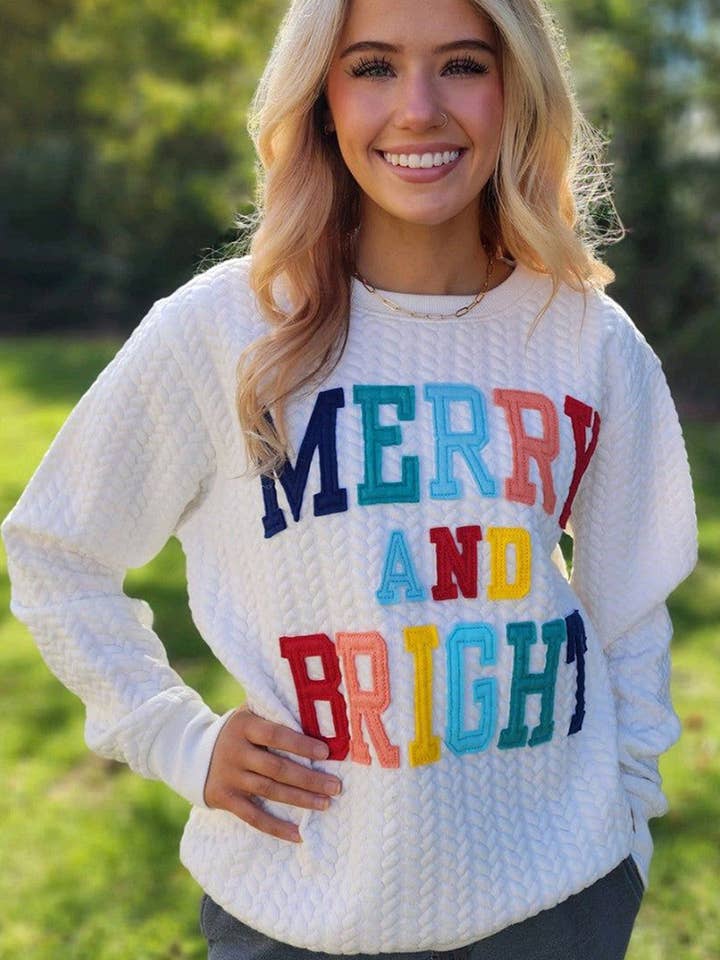 White Rainbow letter print sweatshirt for wholesale on Faire1