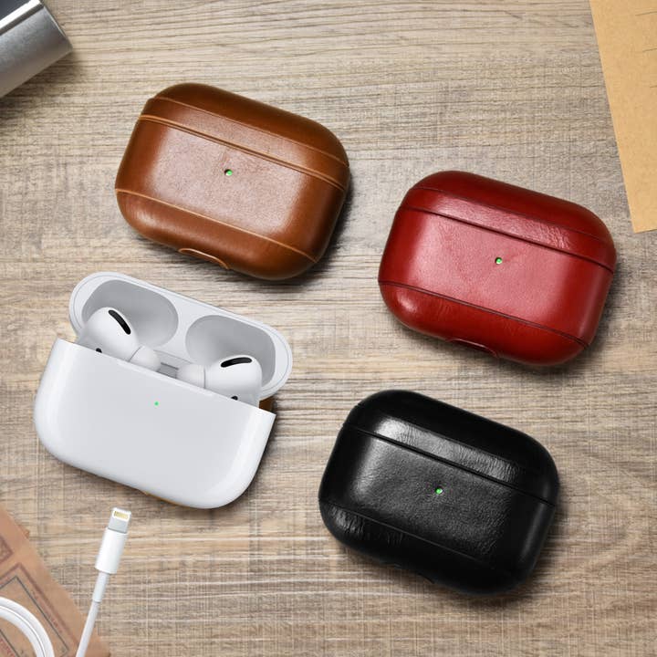 CairPods - Wholesale Airpod/Earbud Case - Men's - AirPods Pro Case Premium Cowhide Leather - Vintage Black3