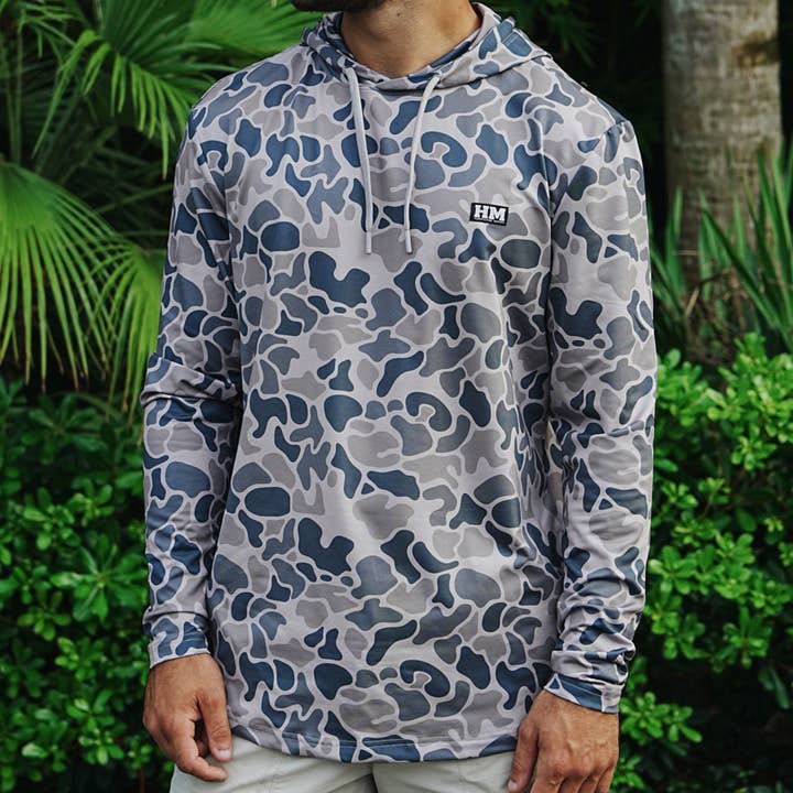 The Cache Camo Pursuit Performance Hoodie for wholesale by Hurricane Marsh Outfitters