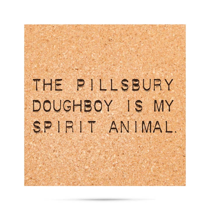 ellembee gift - Wholesale Coasters - Pillsbury Doughboy is my spirit animal funny cork Coaster