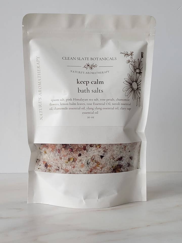 Keep Calm Anxiety Bath Salt for wholesale by Clean Slate Botanicals