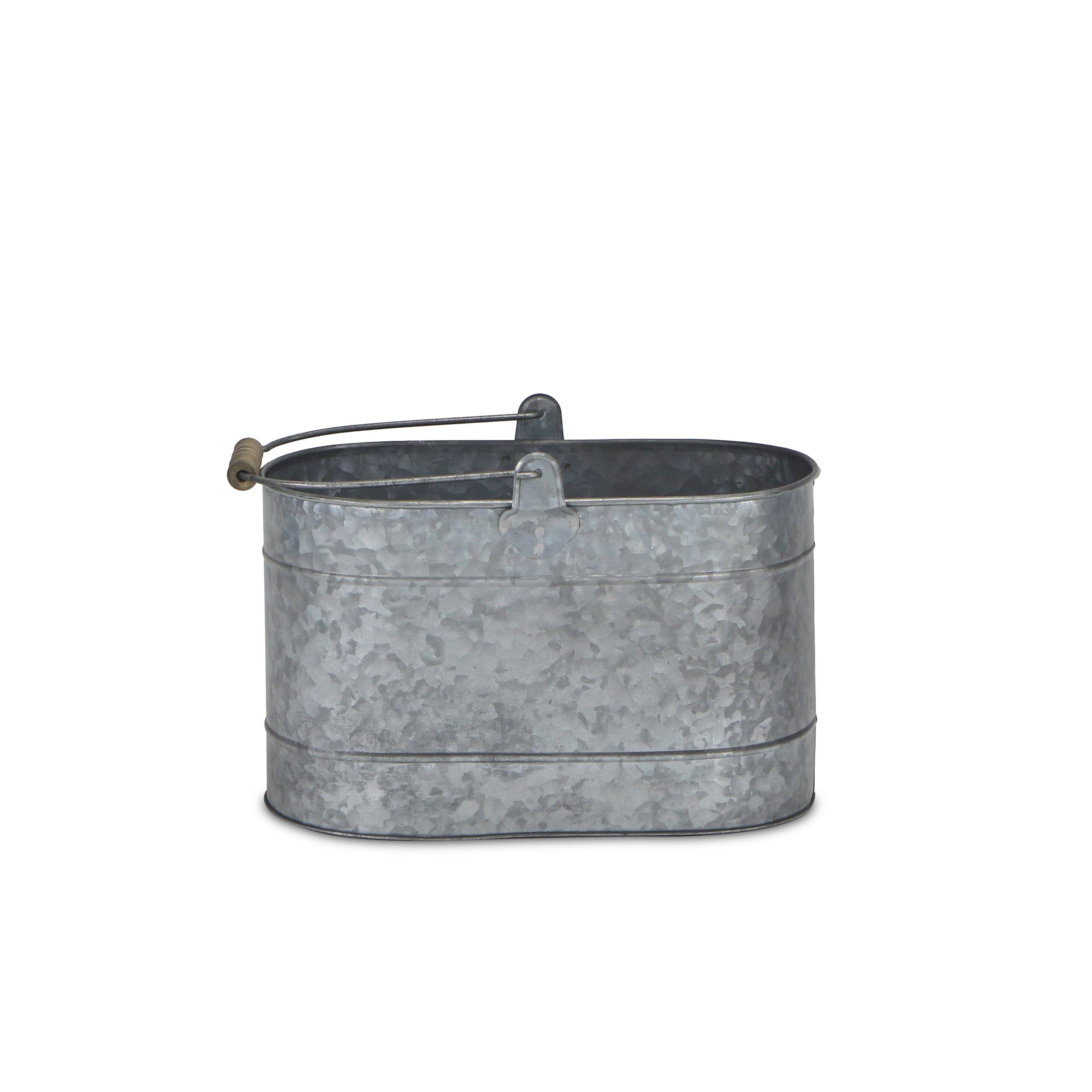 Cheungs Home Decor – wholesale Bucket/pail – Elwyn Oval Galvanized Bucket & Handle4