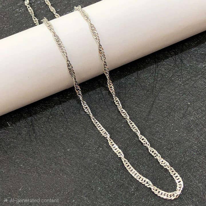 Chaîne Torsadée Argentée xp 18" réf 2967 pour la vente par Angelica Arteaga