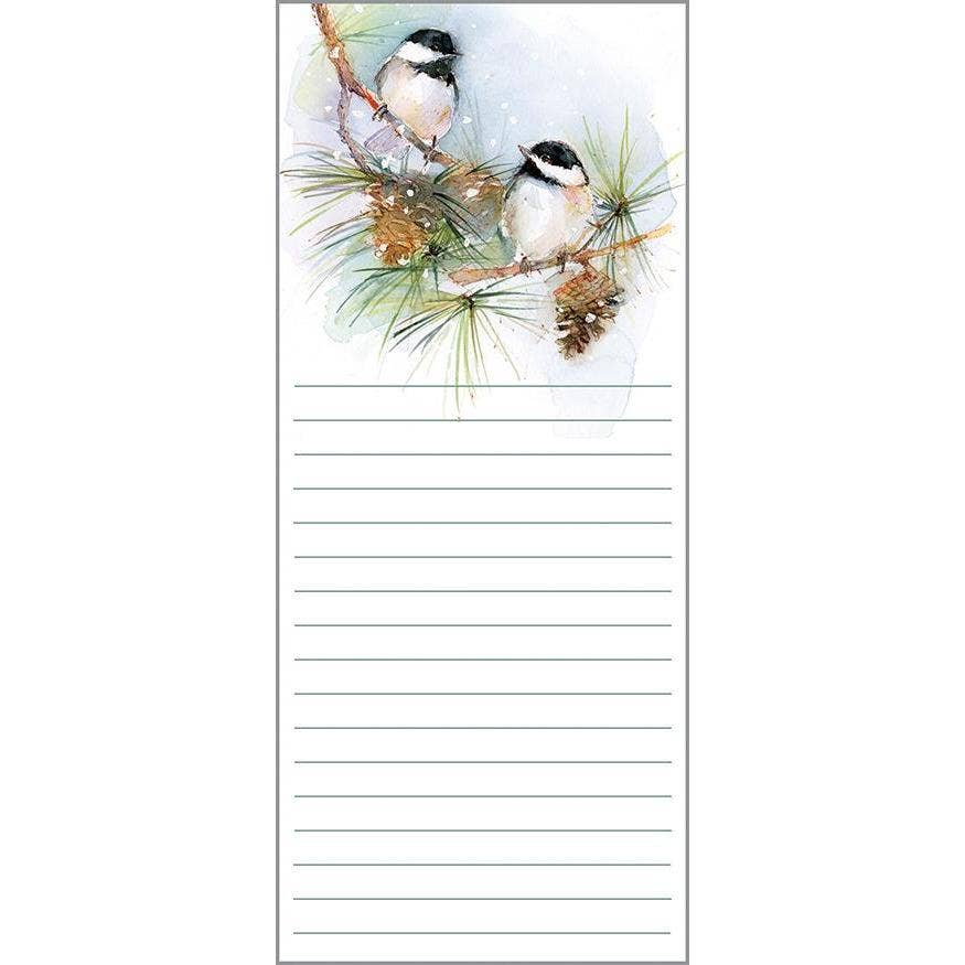 GINA B DESIGNS – Bloco de notas por atacado – Bloco de lista de férias - Chickadees on Pine1