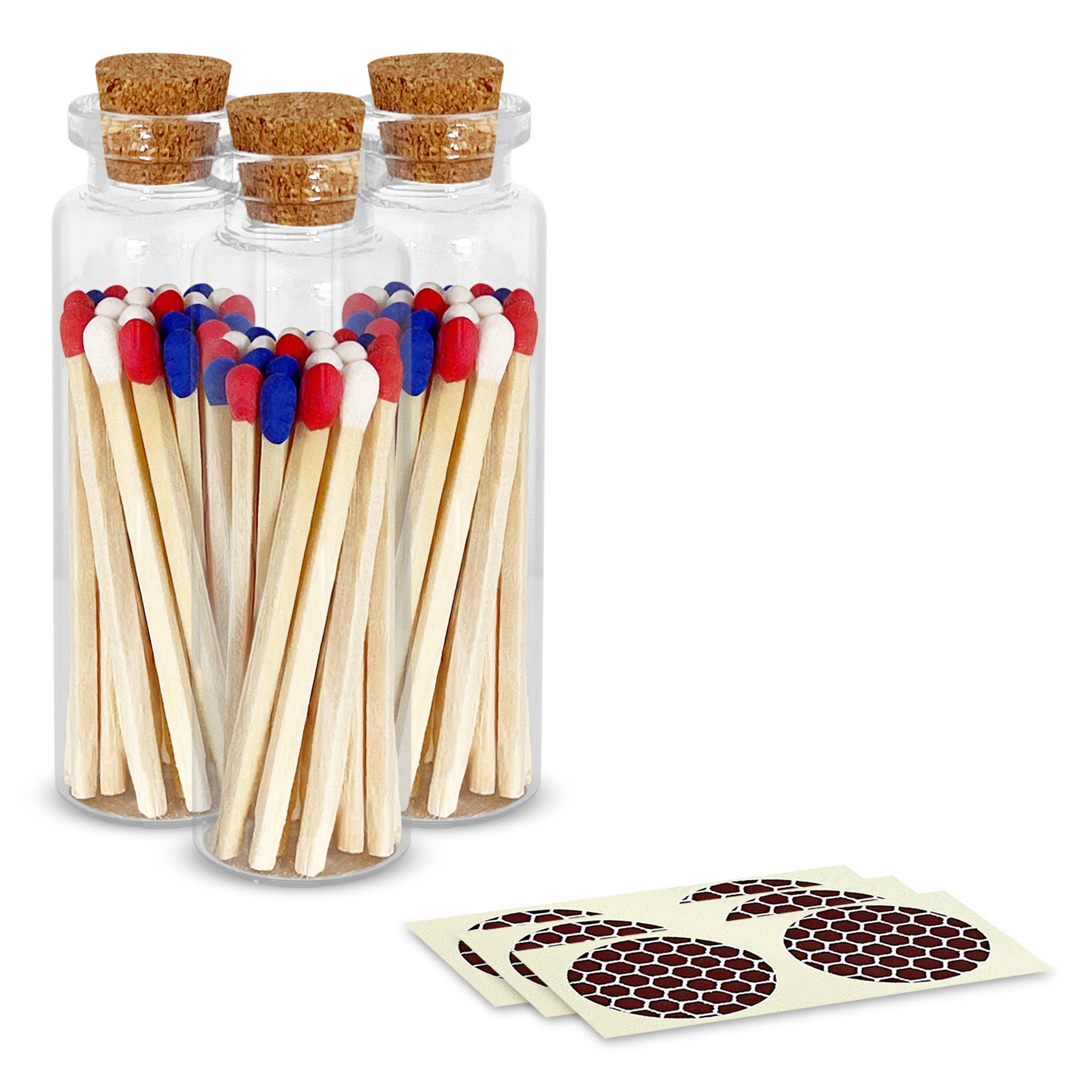 Patriotic Red, White & Blue Matches, Size & Holder of Choice for wholesale on Faire7