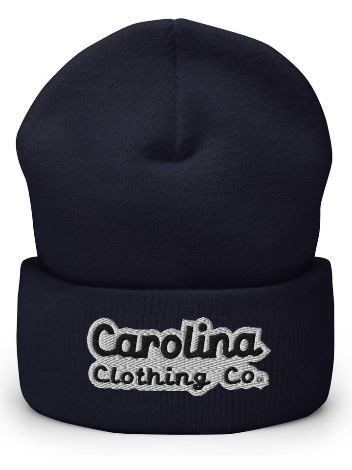 Brave white logo Cuffed Beanie -2 color options for wholesale by Shop Carolina Clothing Co.
