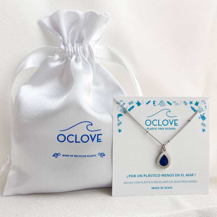 OCLOVE - Vente Colliers à pendentif - Pendentif Gota - fabriqué avec du plastique recyclé provenant de la mer