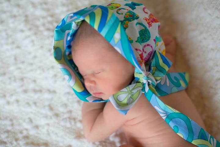 The Daisy Baby LLC - Wholesale Sun Hat - Baby - Calico Cat Sun Bonnet Handmade Heirloom Baby Shower Gift Hat