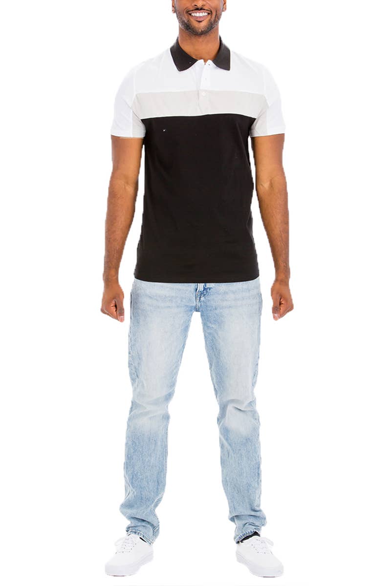 WEIV - Wholesale Polo - Men's - Three Color Short Sleeve Polo Shirt4