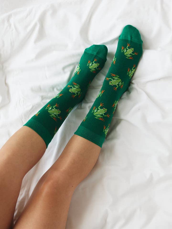 Sock ~ Frog ~ Green for wholesale by Nakoa The Label
