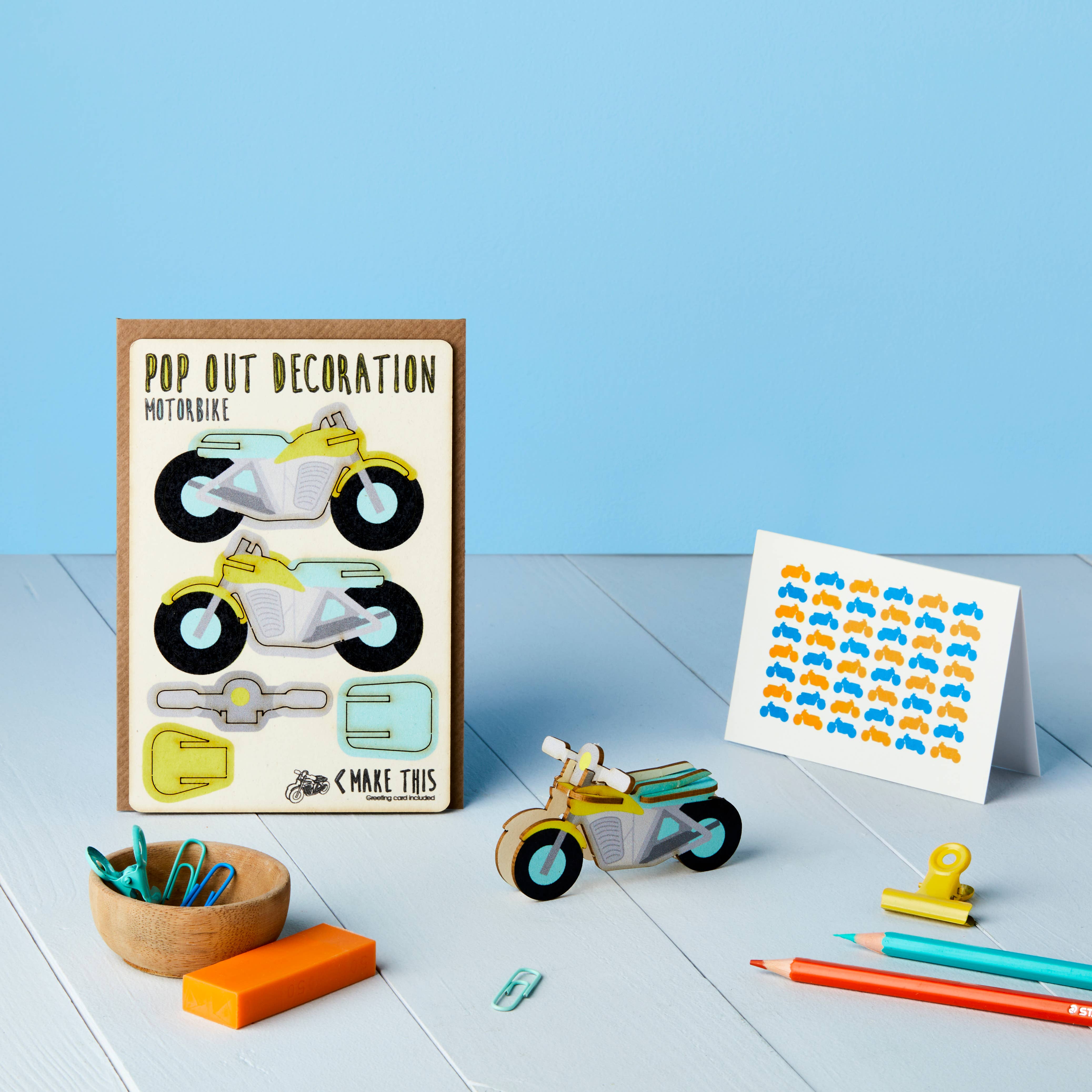 The Pop Out Card Company – wholesale Everyday greeting card – Pop Out Motorbike Greeting Card1