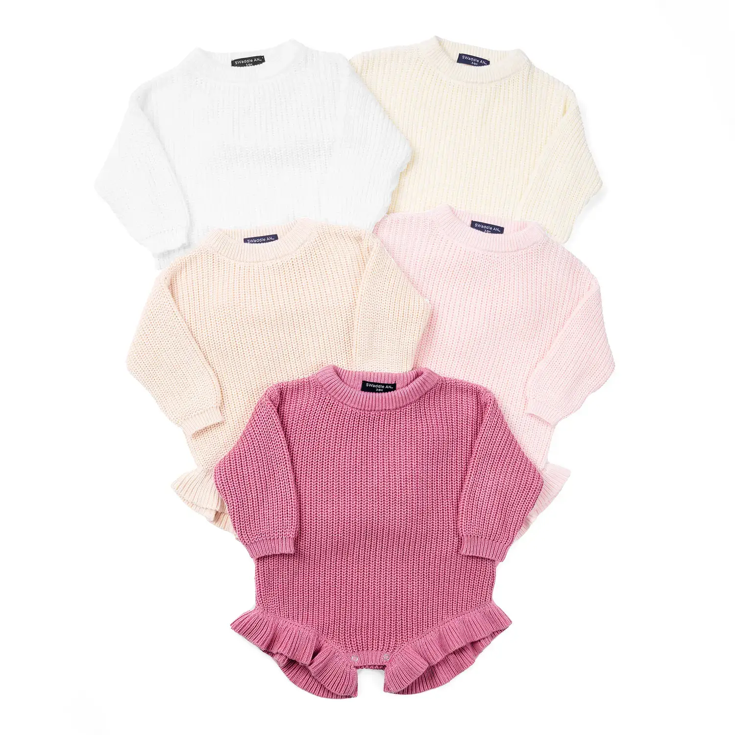 SwaddleAn - Wholesale Romper - Kids - 100% Cotton Ruffle Baby Girl Knit Romper 6