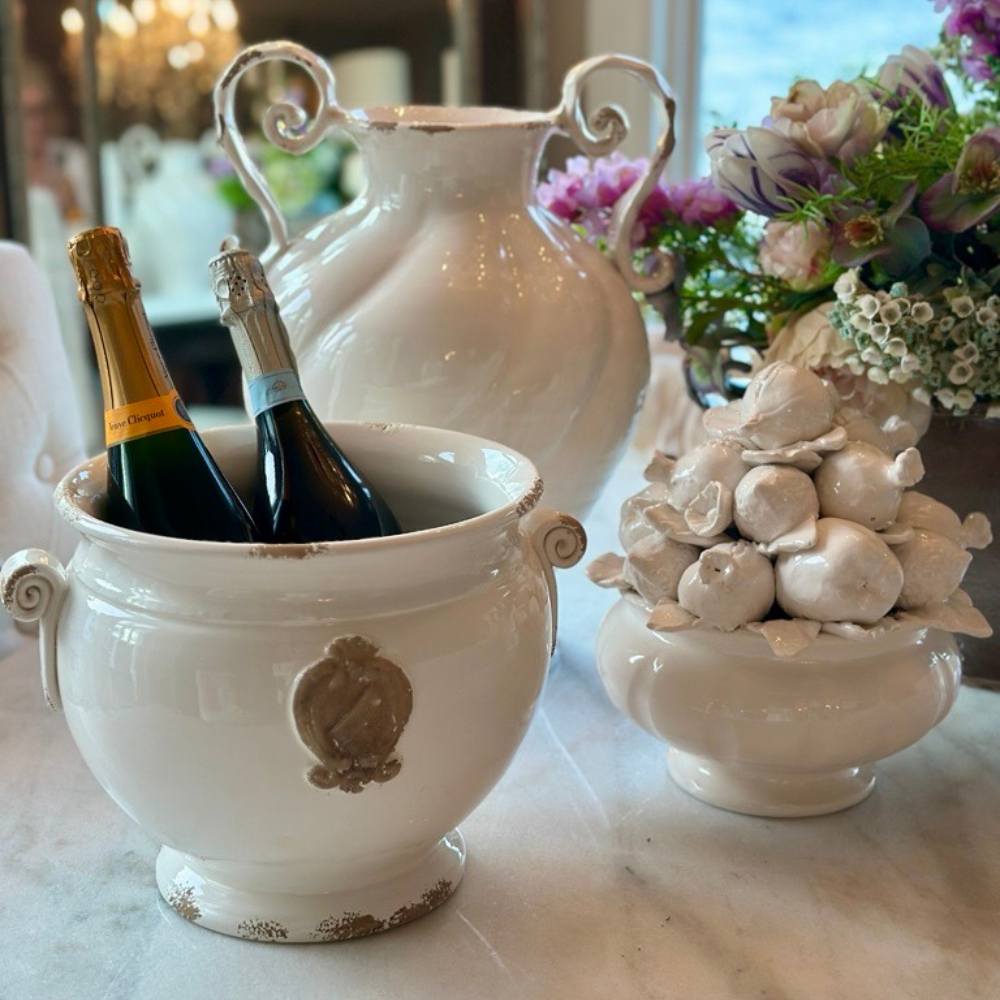 Arte Italica & Crown Linen Designs - Vendita all'ingrosso Vasi per piante - Vaso Scavo Monarch, Crema - Nuovo2