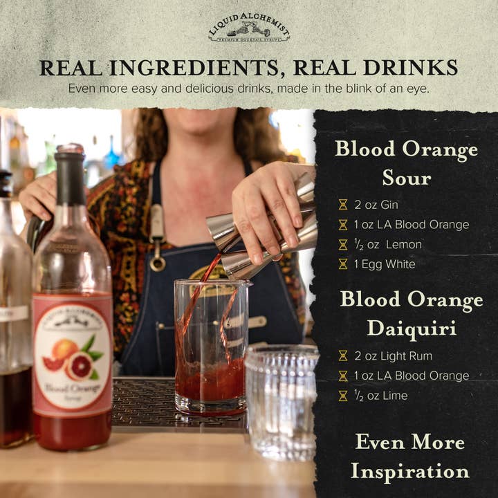 Liquid Alchemist Syrups - Wholesale Cocktail Mix/Syrup - Blood Orange Cocktail Syrup