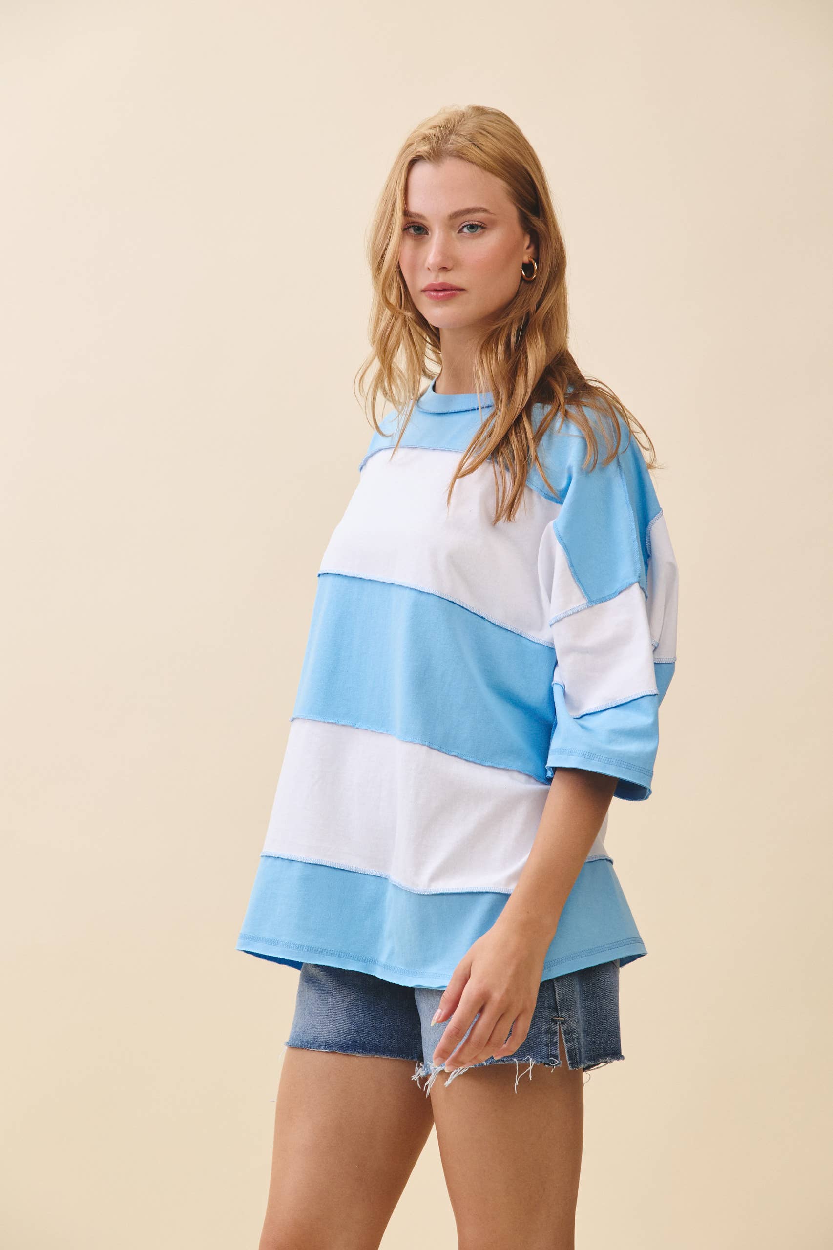 AEMI + CO - Wholesale Knit Top - Women's - 8417FN Polly Color Block Top63