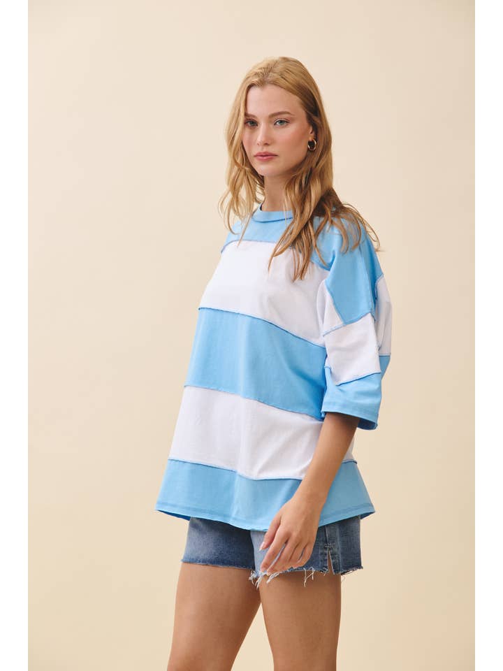 AEMI + CO - Wholesale Knit Top - Women's - 8417FN Polly Color Block Top63