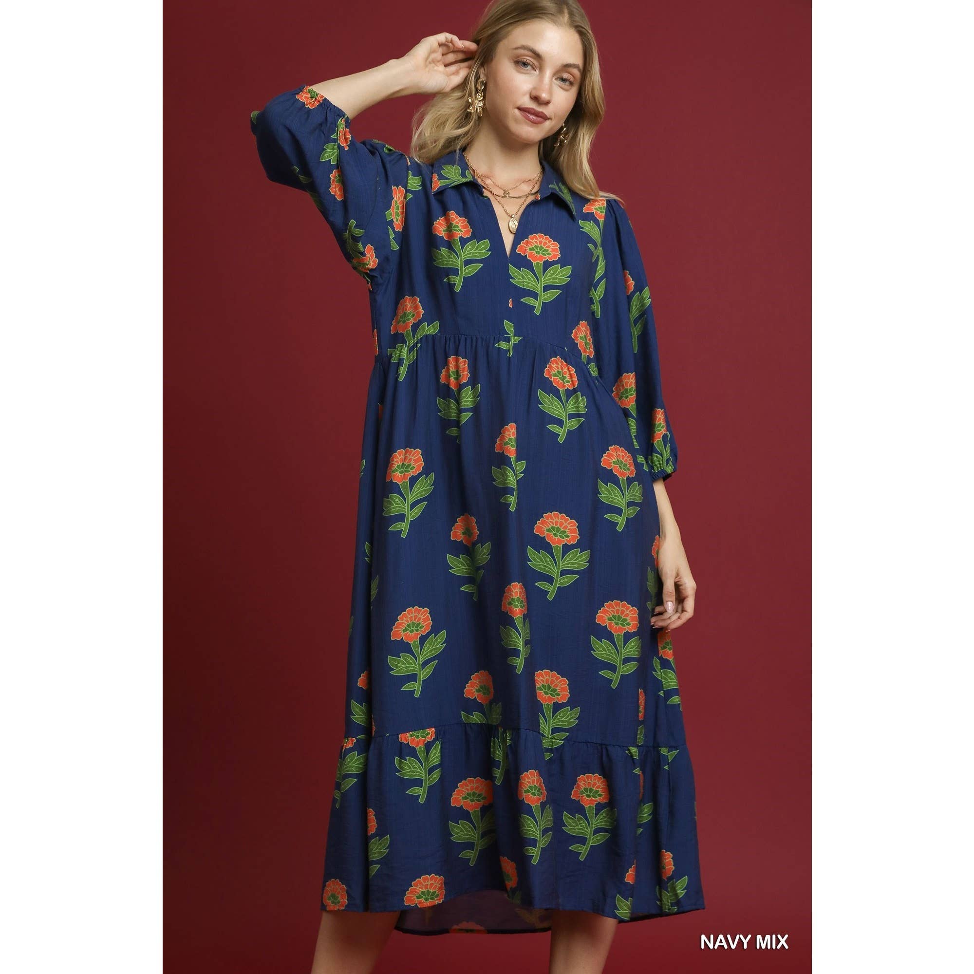 STYLE USA - Wholesale Jurk - Dames - Maxi jurk met bloemenprint0