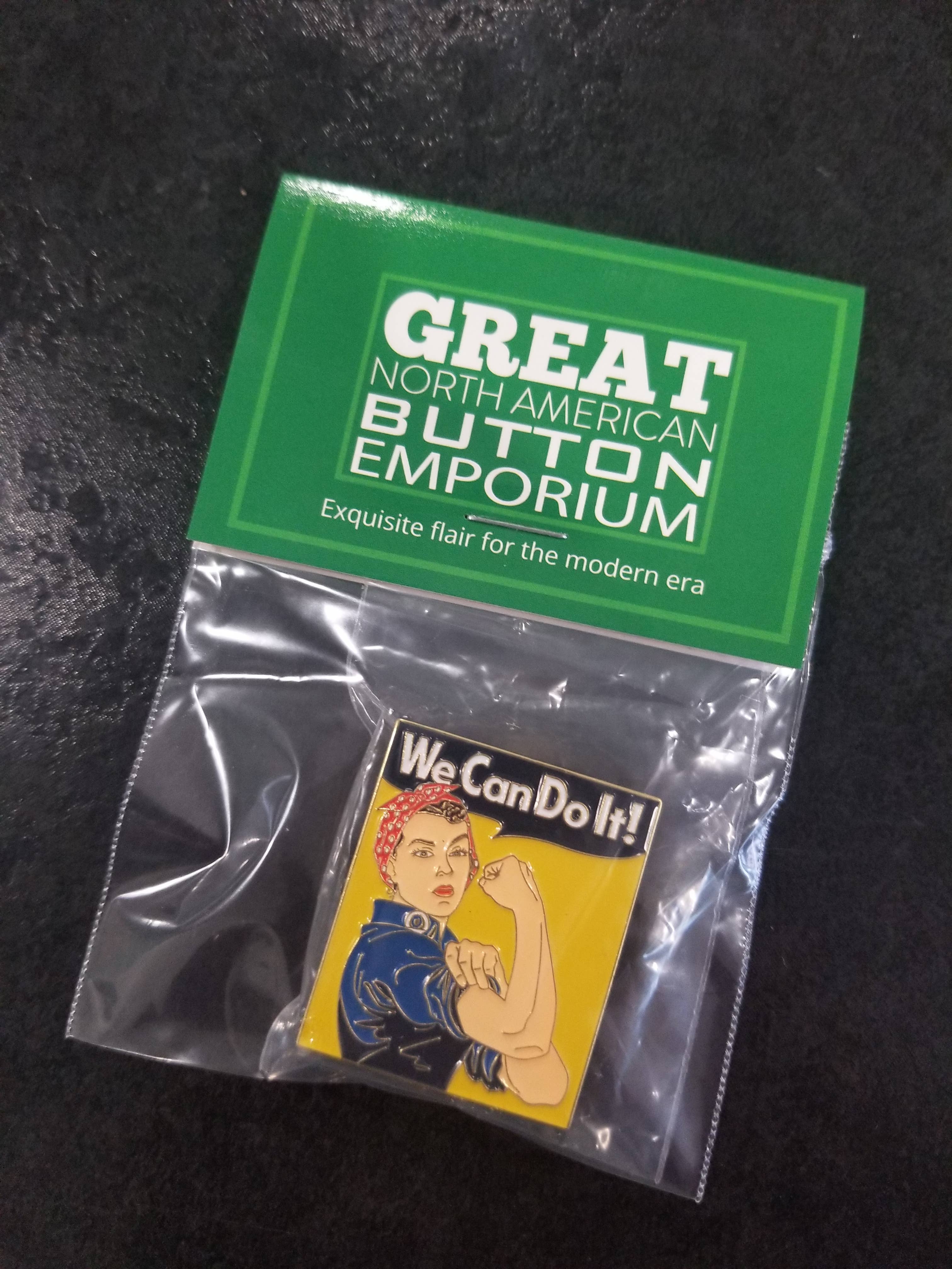 Great North American Button Emporium - Wholesale Lapel Pin/Button - We Can Do It / Rosie the Riveter Enamel Pin2