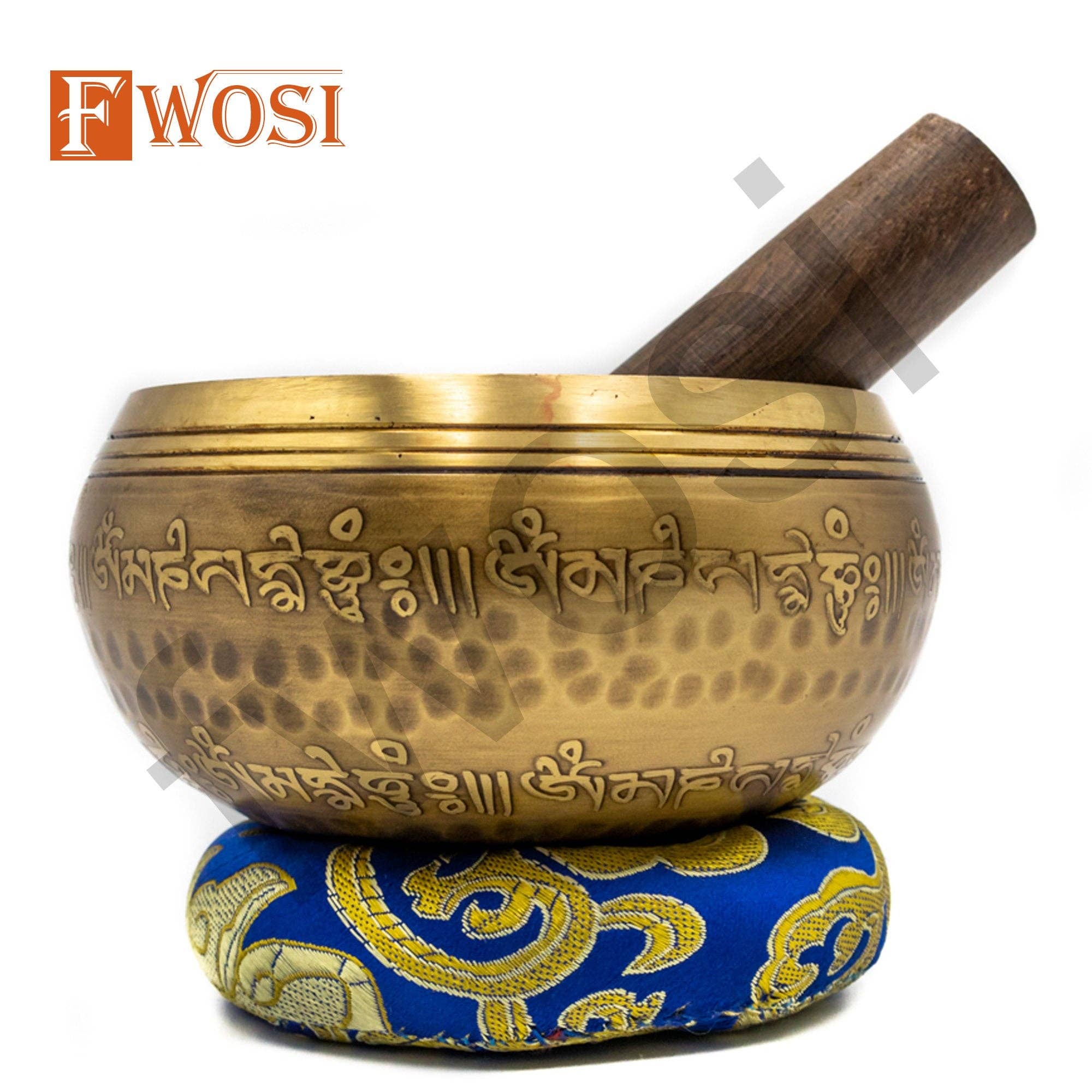 Fwosi - Wholesale Meditation Supplies - Tibetan Singing Bowl Set | Antique Mindfulness Bell Sound Bowl Mallet & Cushion | Meditation Bowl | Healing Bowl | Self-Care Gift7
