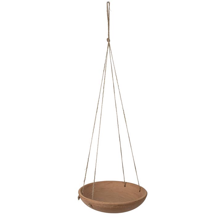 Foreside Home & Garden - Wholesale Hanging Planter - Ezekiel Shallow Dish Terracotta Hanging Succulent Planter