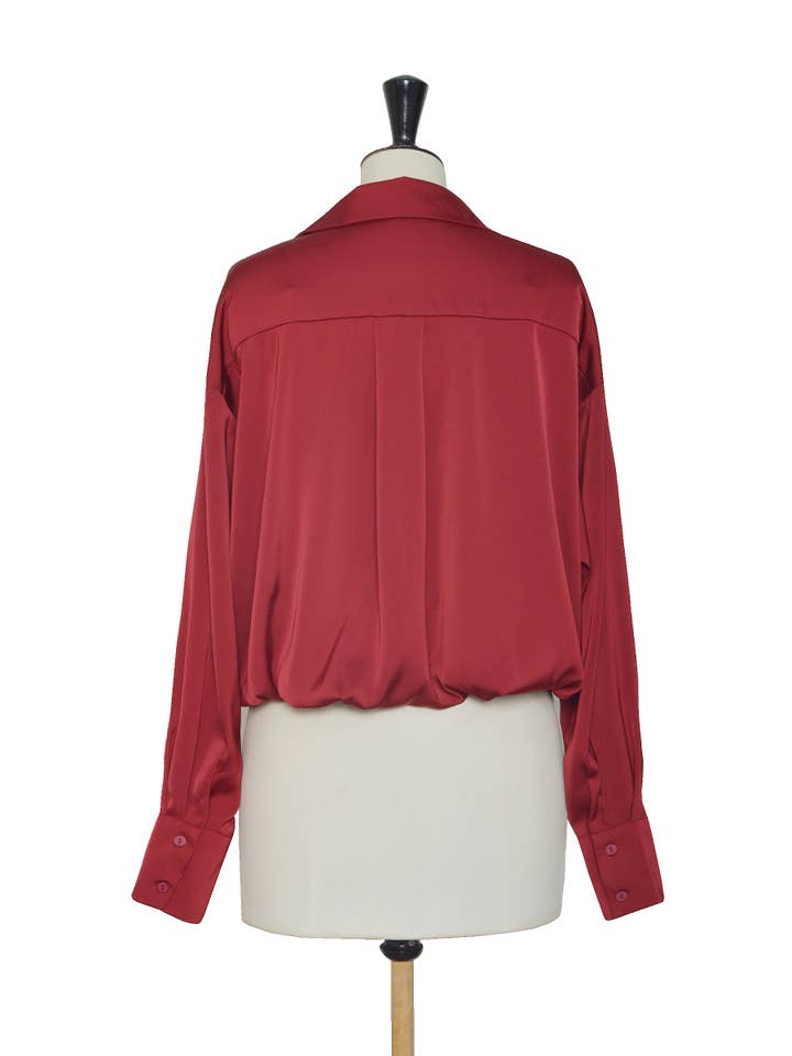 ELLI WHITE - Wholesale Blouse - Women's - Satin blouse with 2-in-1 effect and integrated lace camisole8