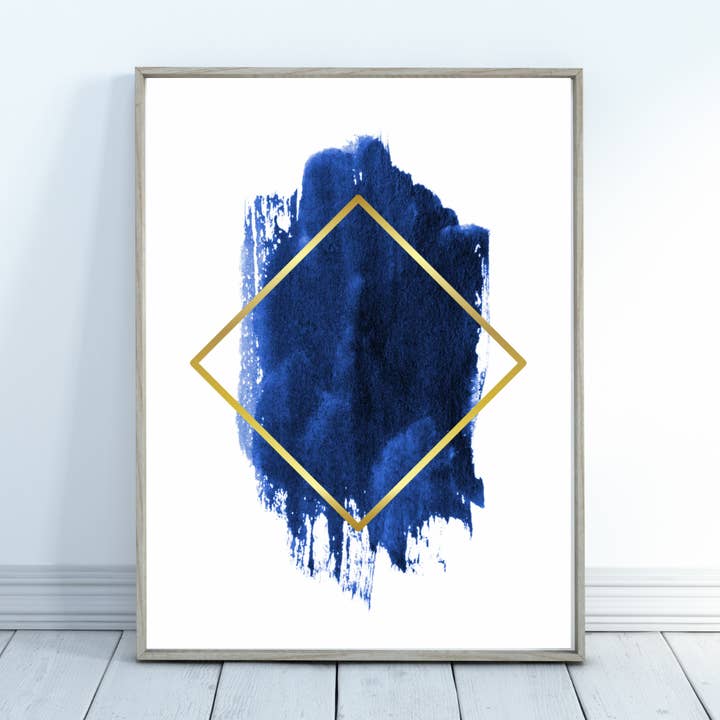 Blue Smudge Print for wholesale by Bird King designs