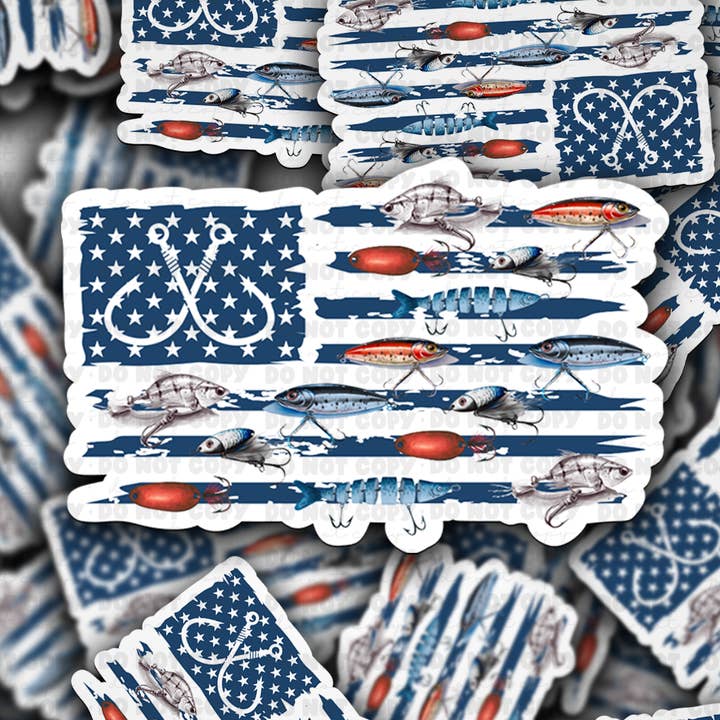 It's Transfer Time - Wholesale Sticker - DC 1662- Fishing lure flag Die Cut Sticker0