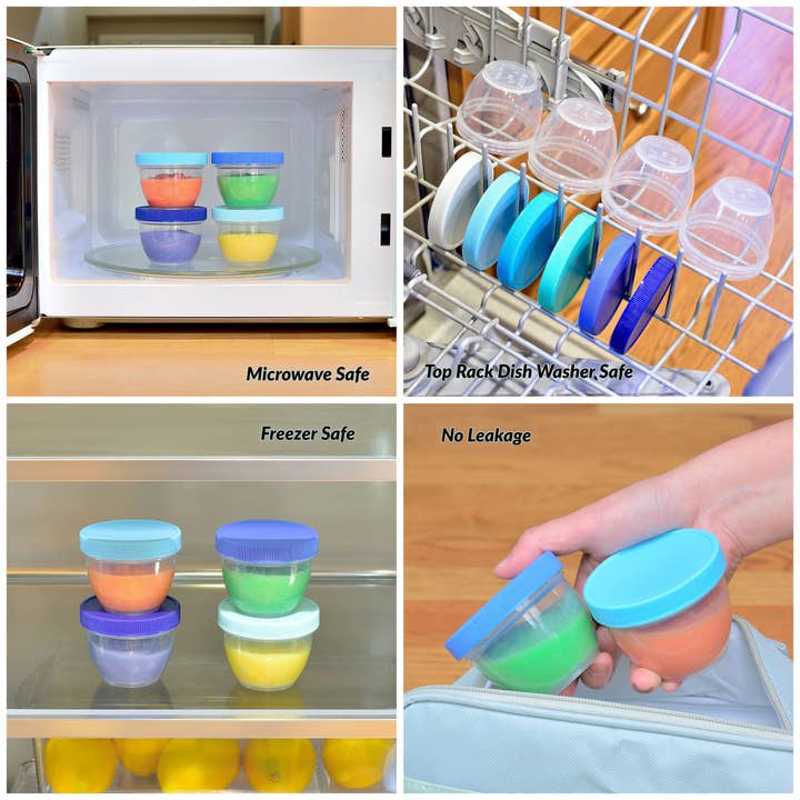 Youngever - Wholesale Food storage container - Youngever 18 Sets 6OZ Baby Food Storage - 9 Coastal Colors3