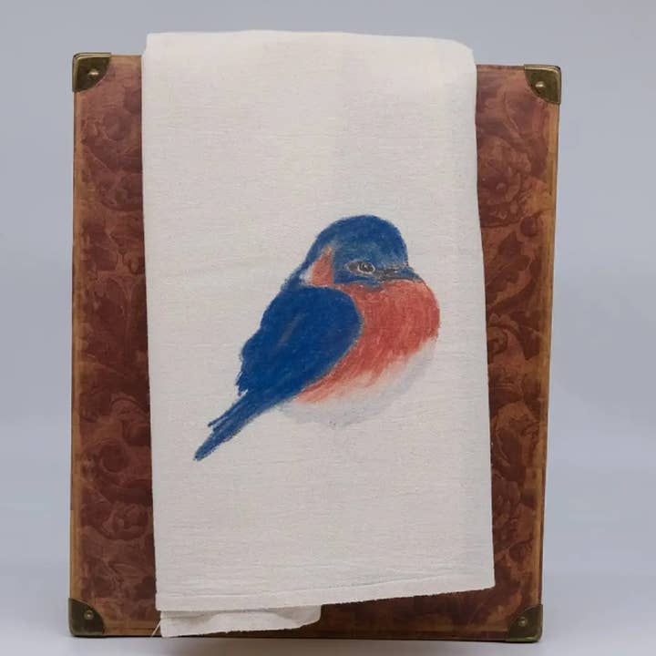 Flour Sack Towel - Bluebird for wholesale by Bella Esse Naturals