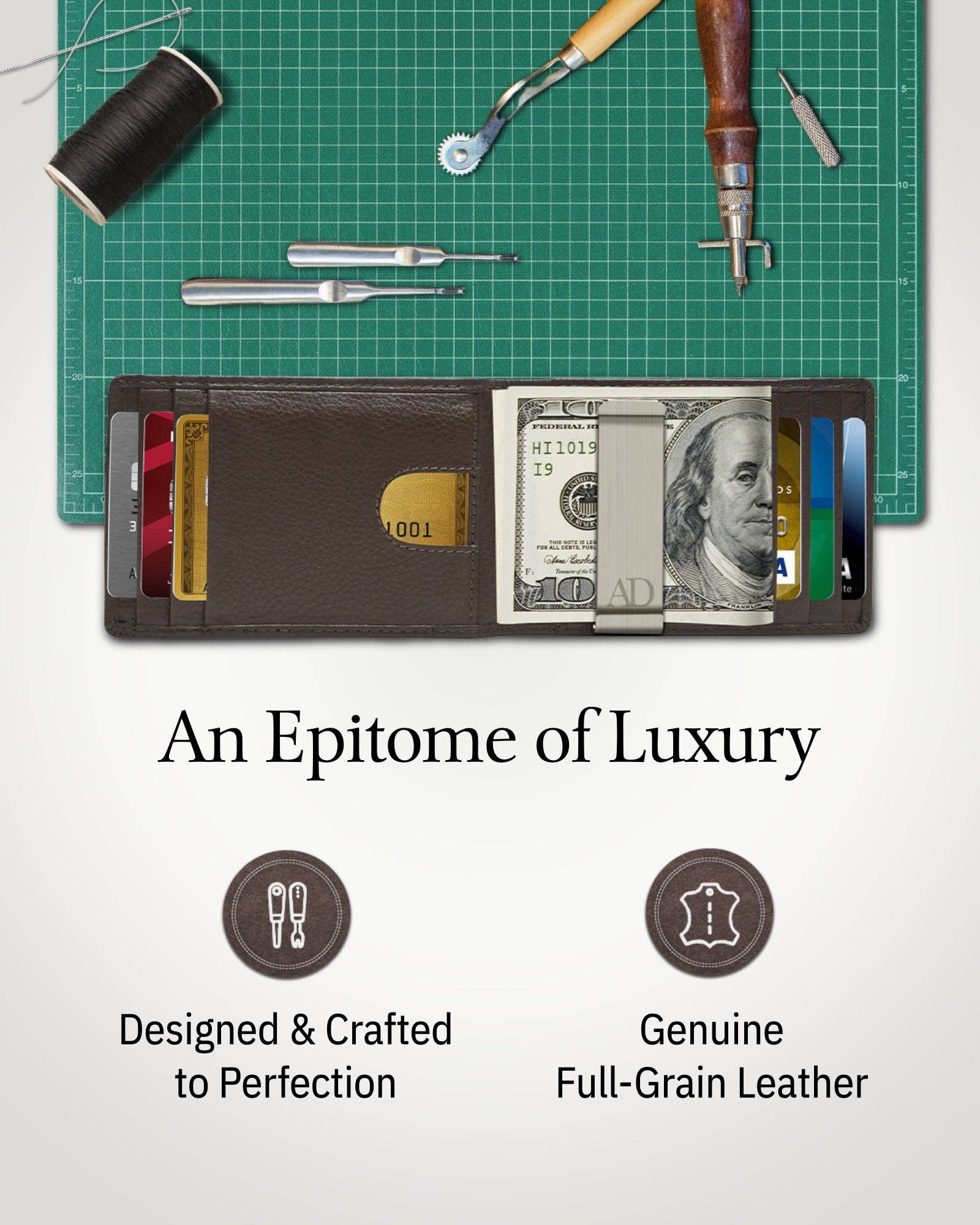 Access Denied Accessories - Wholesale Wallet - Men’s - Real Leather Wallets For Men Money Clip Bifold Wallet RFID26