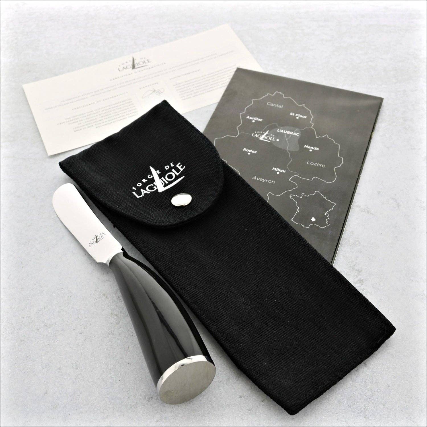 Laguiole Imports - Wholesale Table Knife - Forge de Laguiole Black Horn Tip Butter Knife1