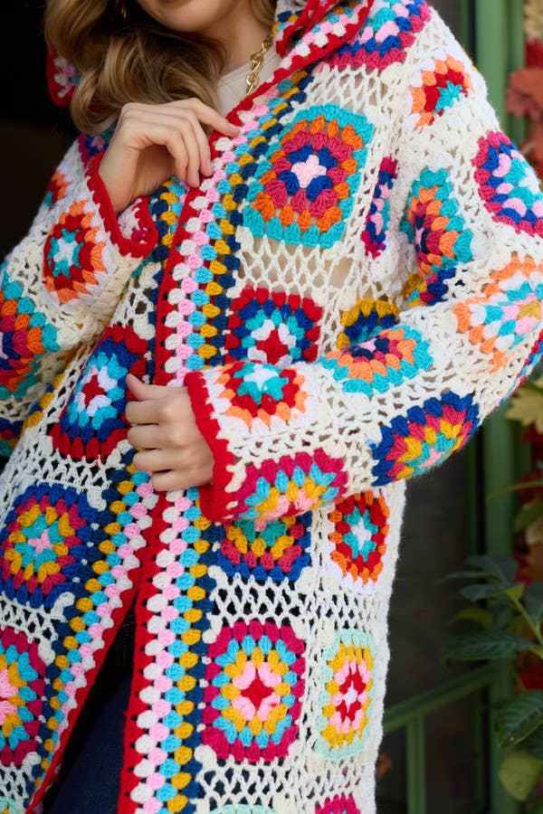 SAACHI – Engroshandel Kimono - Dame – Hæklet uldhætte Kimono Lang40