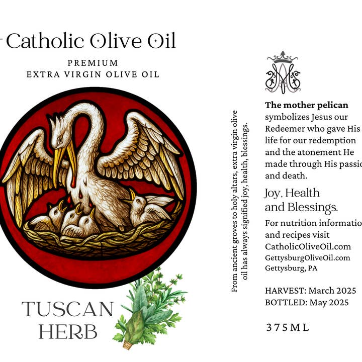 Catholic Olive OIl - Wholesale Olive Oil - Mother Pelican Tuscan Herb Olive Oil2