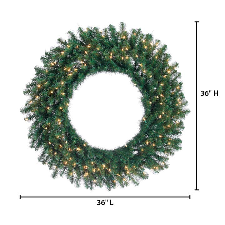 The Gerson Companies - Wholesale Wreath - 36 in. Pre Lit Clear UL Canadian Pine Wreath2